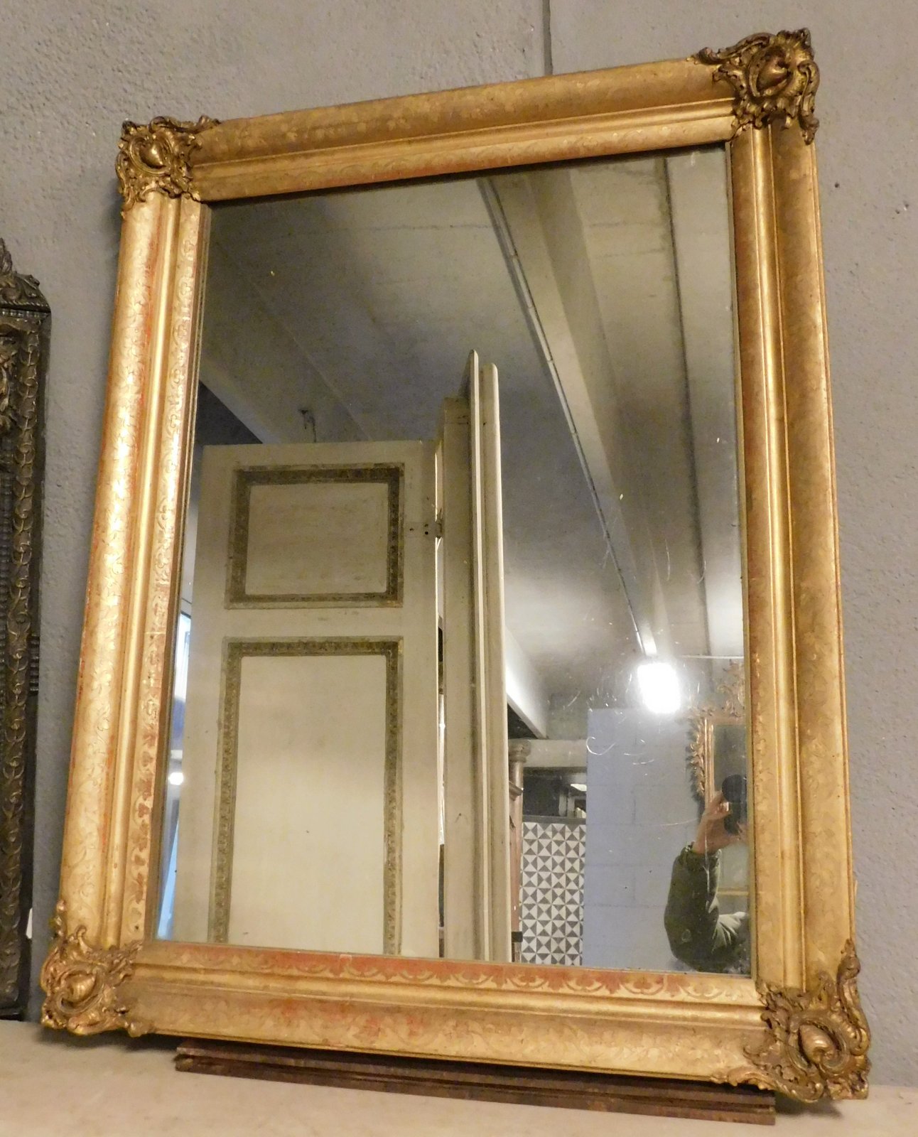 specc292 - specchiera dorata e scolpita, XIX secolo, misura cm l 65 x h 110