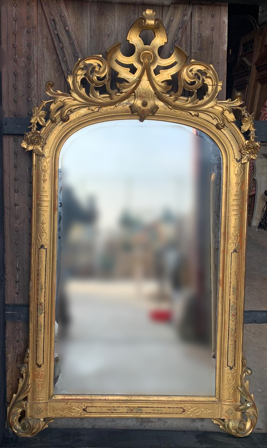specc401 - specchiera dorata, epoca '800, misura cm l 107 x h 175
