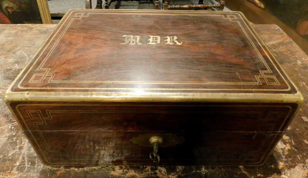 A dars517 - writing desk box, mid 19th century, cm W 33 x H 15 x D 23