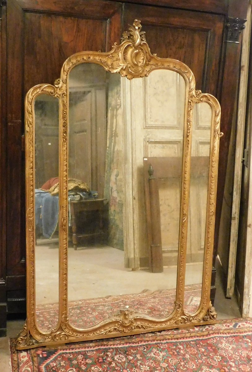specc116 specchiera dorata, epoca '800, misura cm L 135 x H 180 