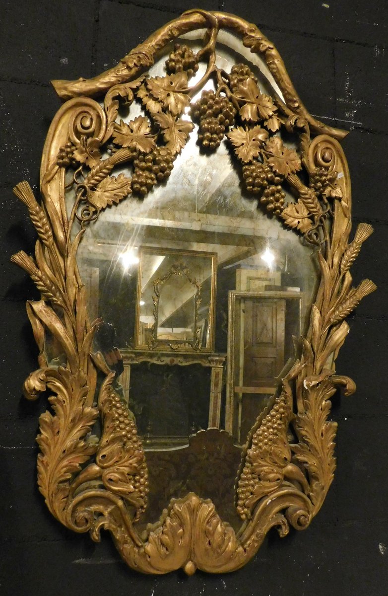 specc420 - specchiera dorata, epoca '800, cm L 67 x H 100
