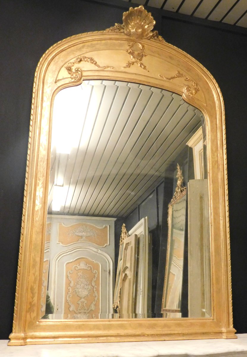 specc83 specchio con cornice dorata mis. h cm 180 x larg. cm113