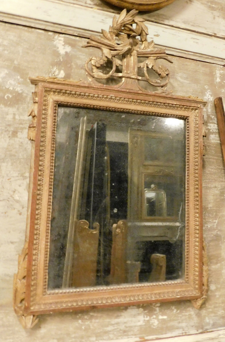 specc249 - specchiera dorata, epoca '800, cm l 60 x h 97
