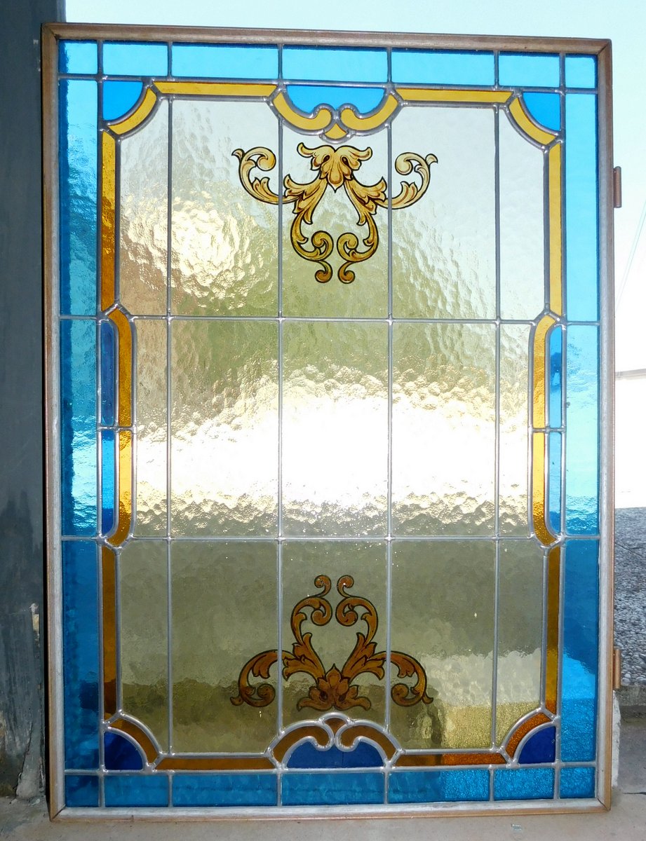 pan344 - stained glass window, Rocca Arte Torino '89, meas. cm l 57 x h 80