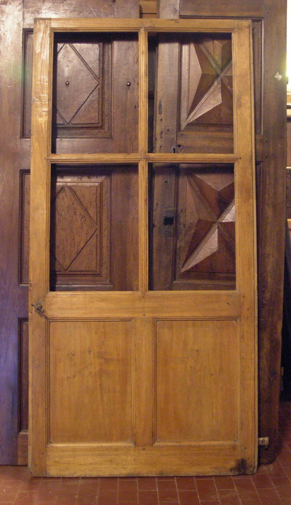 pti447 glass door without frame in poplar, meas. cm 92 x 188 x 3 cm