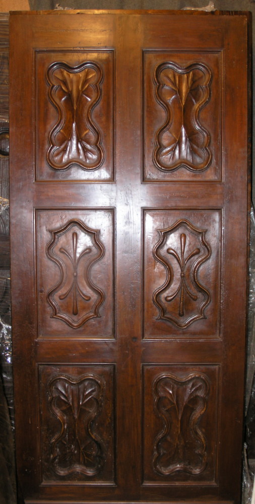 ptci 362 door entrance with walnut panels Baroque meas. cm91 x 206 cm h