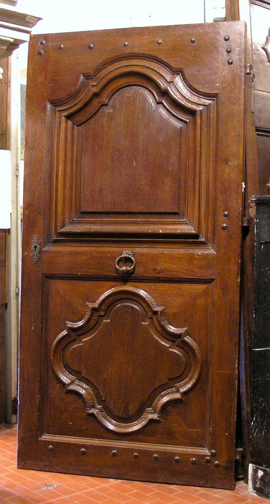 Antique entry door (ptci051) with knocker ep. '600 meas. width 115cm x h.226cm