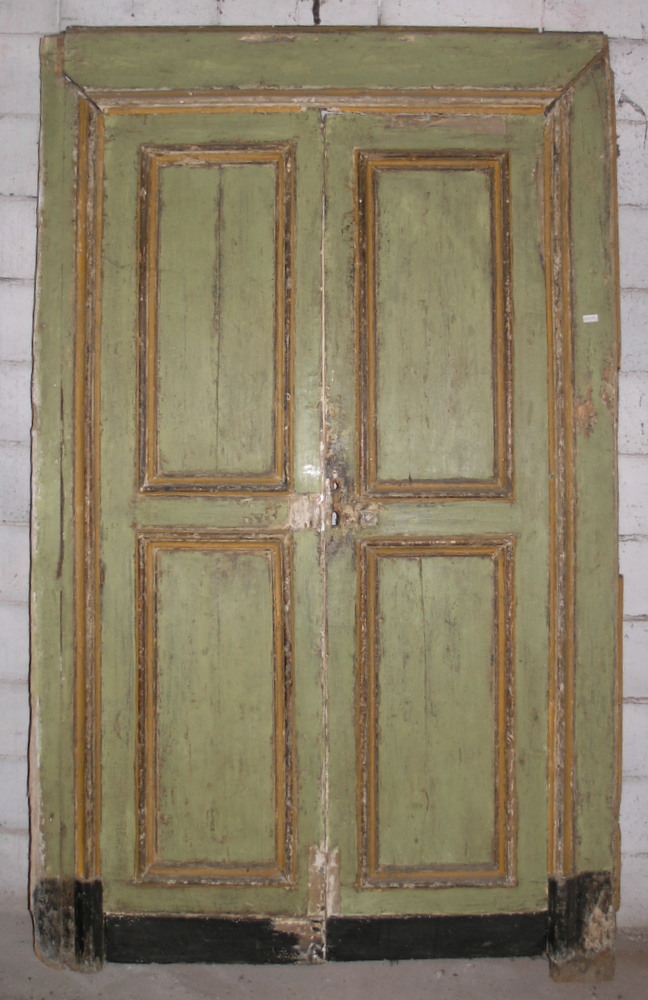 ptl366 porta laccata verde mis. h cm 228 x 133cm  larg.