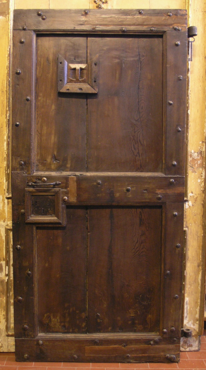 ptcr367   porte  rustique  , en mélèze, mes. h 183 x 87 cm  èp. 6 cm