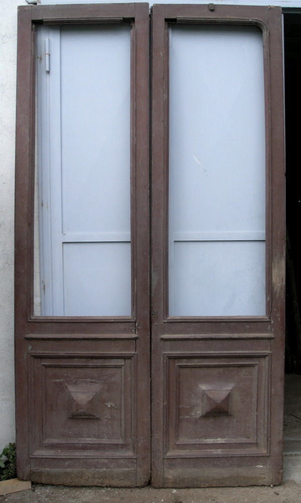 Neg013 walnut door with two doors, meas. H cm295 x width cm152
