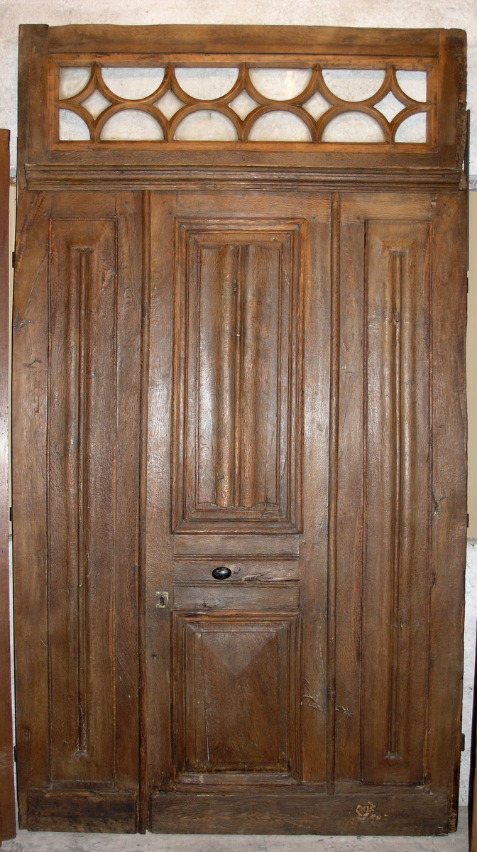 ptci455 oak door with grating;Width cm 143 x h 205 + 53