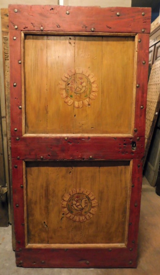 ptcr433 - rustic lacquered door, cm l 94 x h 190