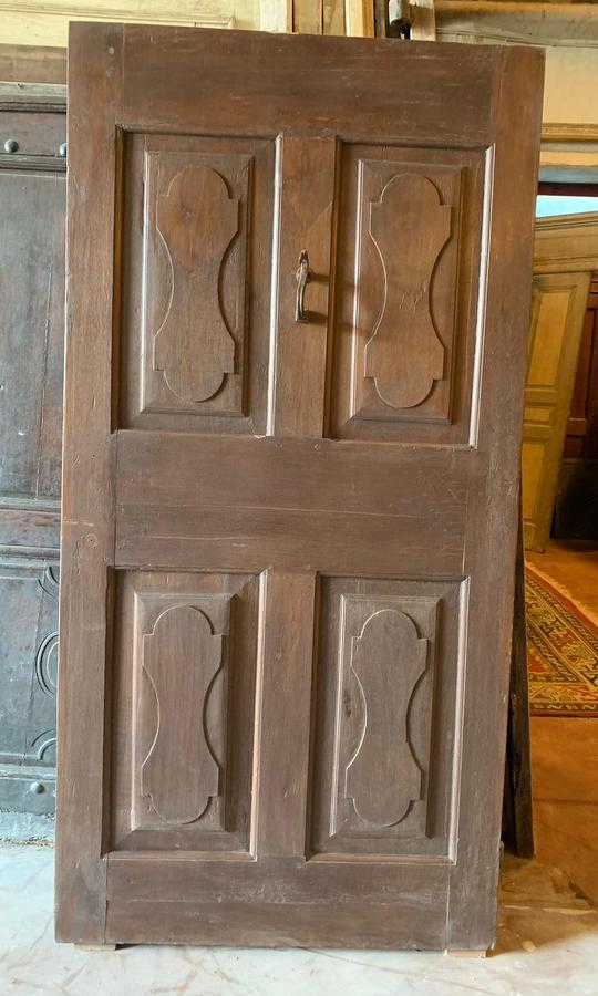 A ptci510 - walnut door, 19th century, cm l 97 x h 196