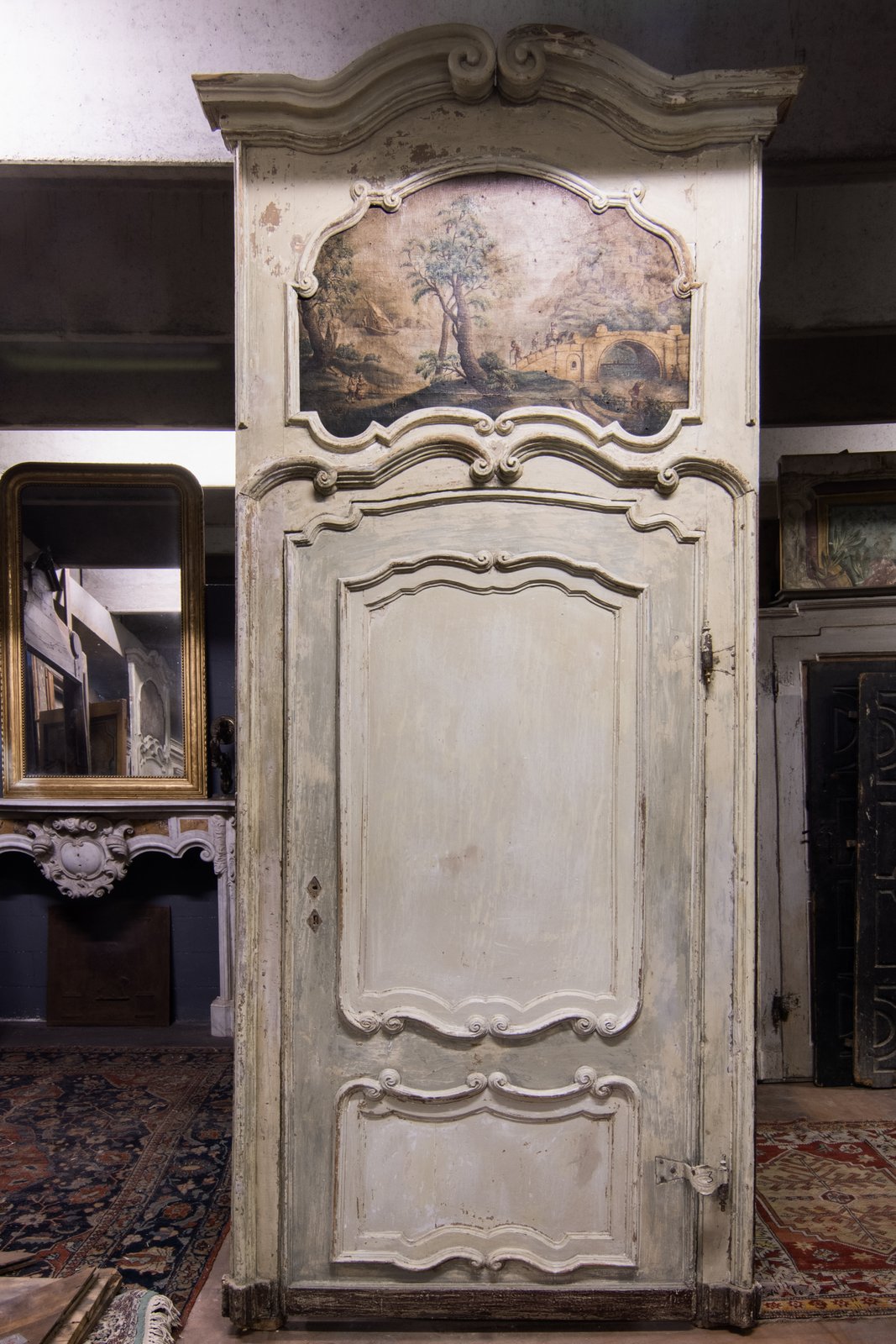 A pts704 - n. 5 portes baroques et laquées avec porte peinte, cm 130 x h 320