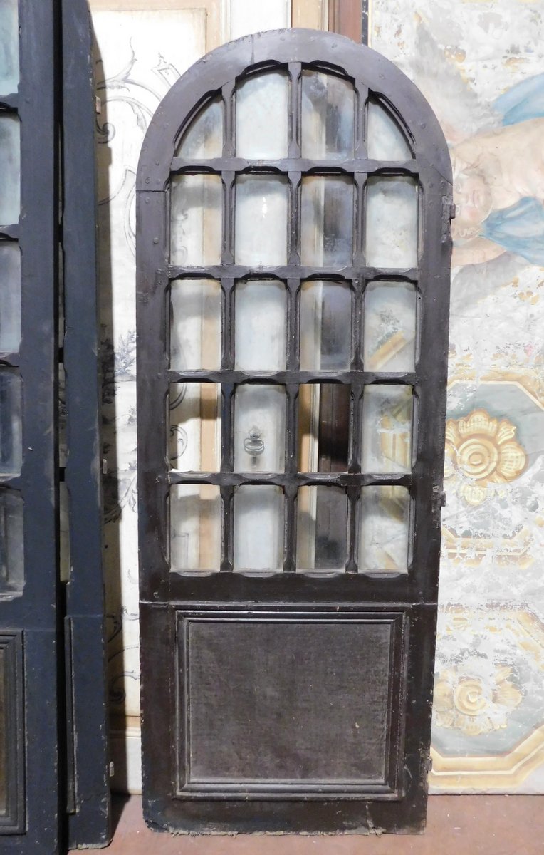 ptl514 - coppia di porte a vetri laccate, XIX secolo, cm l 75 x h 200