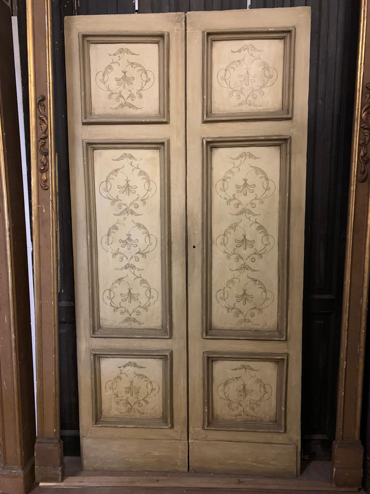 A pts738 - n. 4 paires de portes laquées, XVIIIe siècle, cm l 118 x h 238