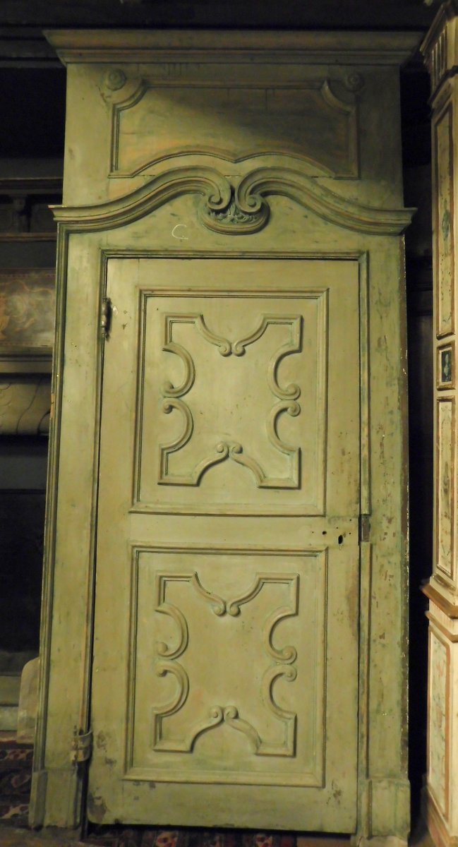 ptl183 n. 4 lacquered doors, 17th century, meas. door 102 x h 207 cm