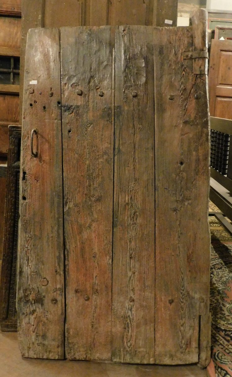 ptir462 - porta piccola rustica chiodata, epoca '800, misura cm L 85 x H 154 
