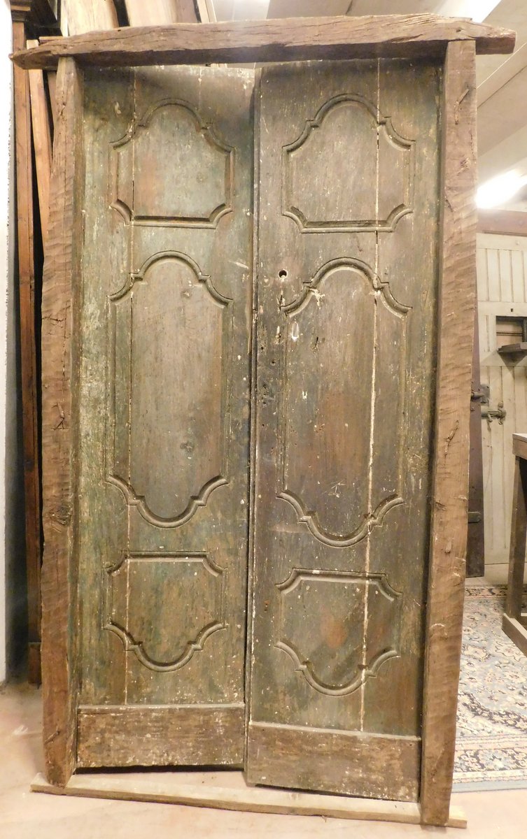 PTIR467 - Double porte laquée, XVIIIe siècle, L 107 x H 197 cm