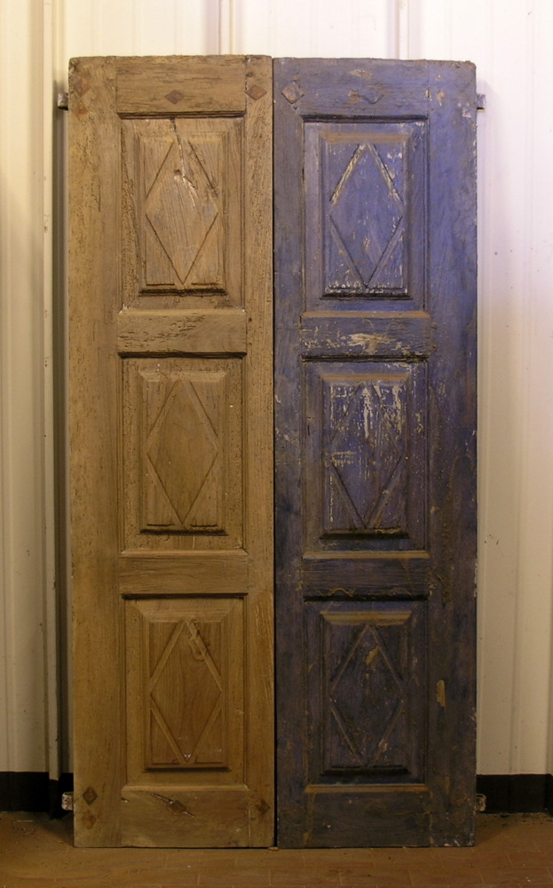 ptir191 Porta con pannelli a losanghe legno di noce ep 700 dim 178x90 cm