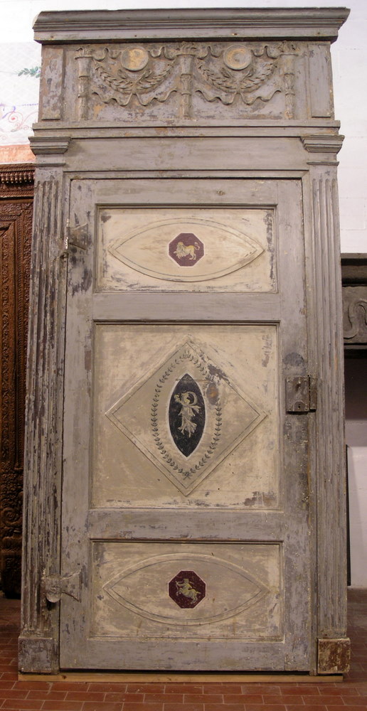 ptl246 porta dipinta ,epoca Luigi XVI, mis.max alt. cm 286 x cm. 135 