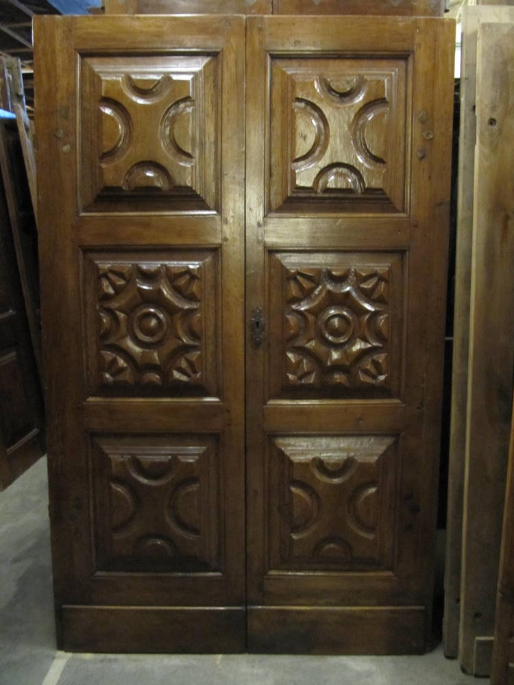 Antique entry door (ptci269) made of oak wood , double leaf. ep.'600