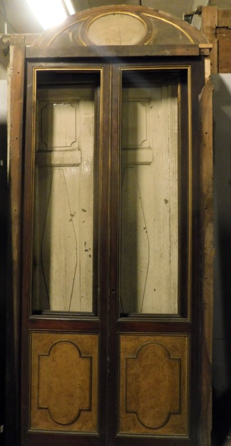 pti369 2 double glazed doors Age 1900 size 108 x 235 + 53 cm    thuja wood 