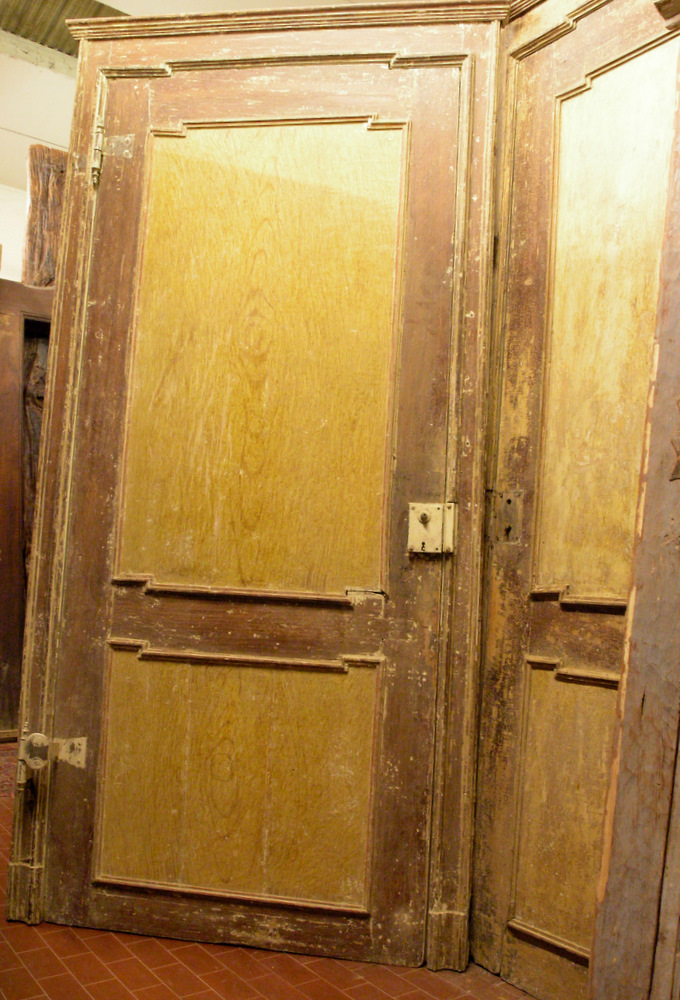 ptl286 coppia di porte Luigi XVI mis. con telaio 112 x h235cm,porta94x220cm
