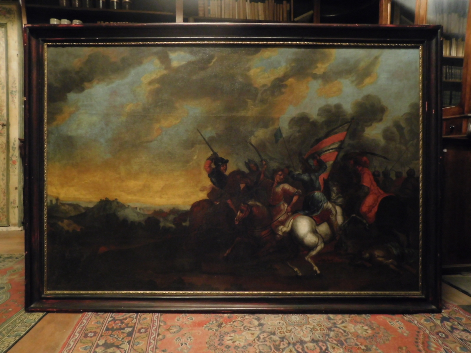 A pan291 - peinture à l'huile sur toile, période '600 /' 700, cm l 218 x h 151
