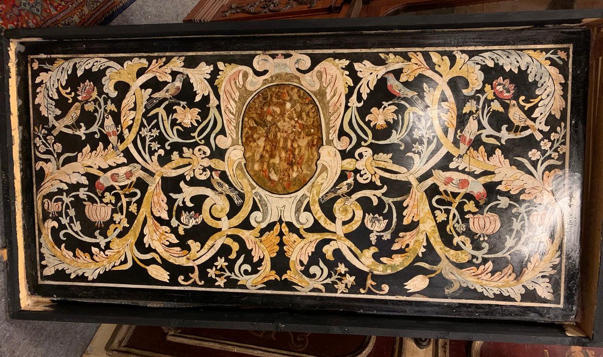 pan268 - frontal in inlaid scagliola, 17th century, size cm w 160 x h 77 