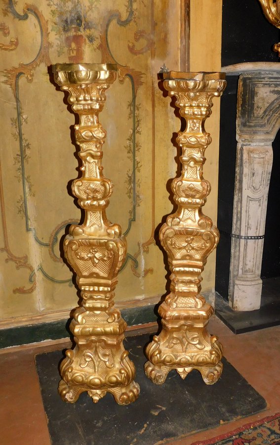 lamp158 - paire de chandeliers en or, cm l 28 x h 109