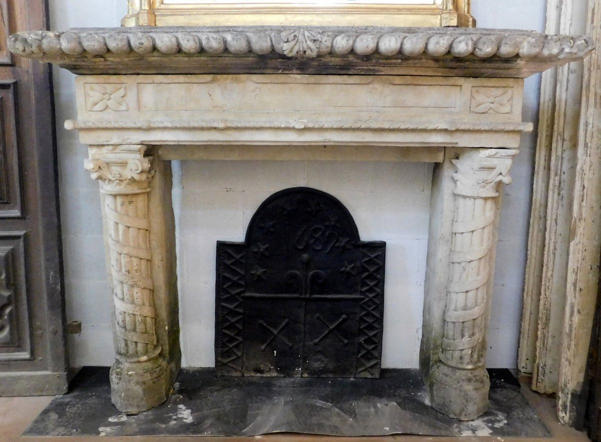 chp357 - stone fireplace, ep. '800, measures W 180 x H 139 x D 50 cm 