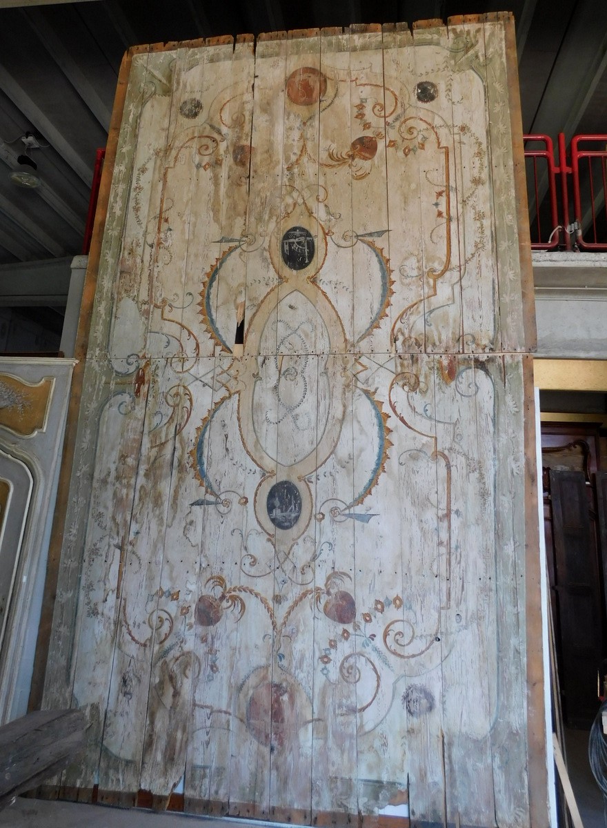 darb180 - plafond peint sur bois, XVIIIe siècle, mesurant 590 x 340 cm